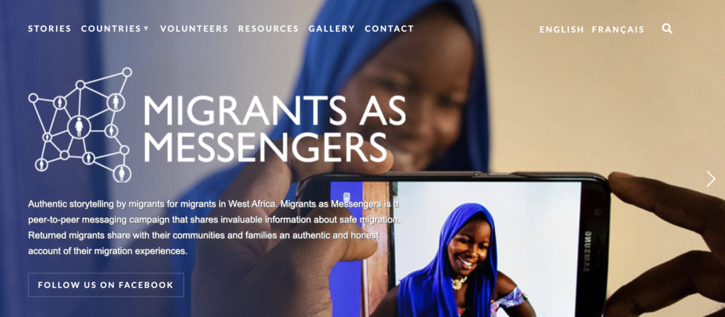 Migrants as Messengers has an easy-to-navigate website