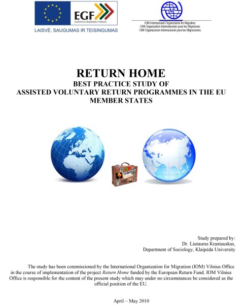 Return Home. Best Practice Study of Assisted Voluntary Return Programmes in the EU Member States.