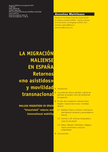 La migración maliense en España: retornos «no asistidos» y movilidad transnacional