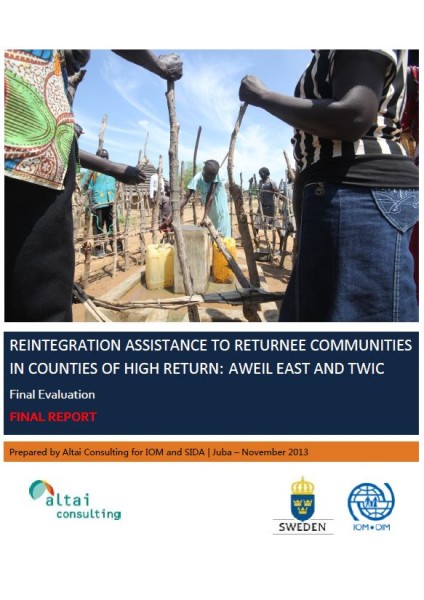 Reintegration Assistance to Returnee Communities in Counties of High Return: Aweil East and Twic